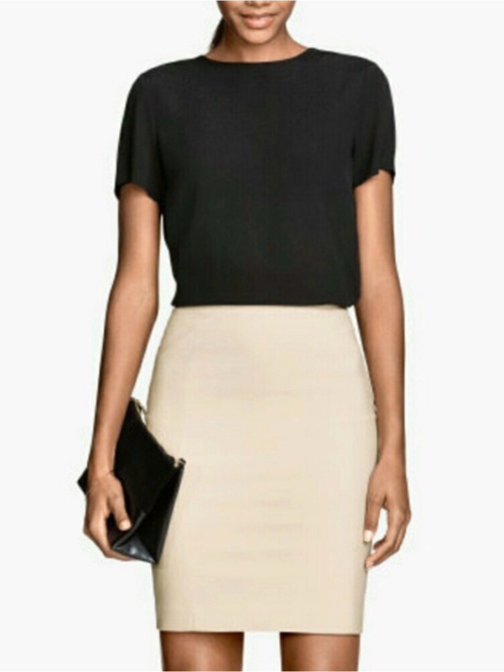 H&M Khaki Beige Pencil Skirt size 6